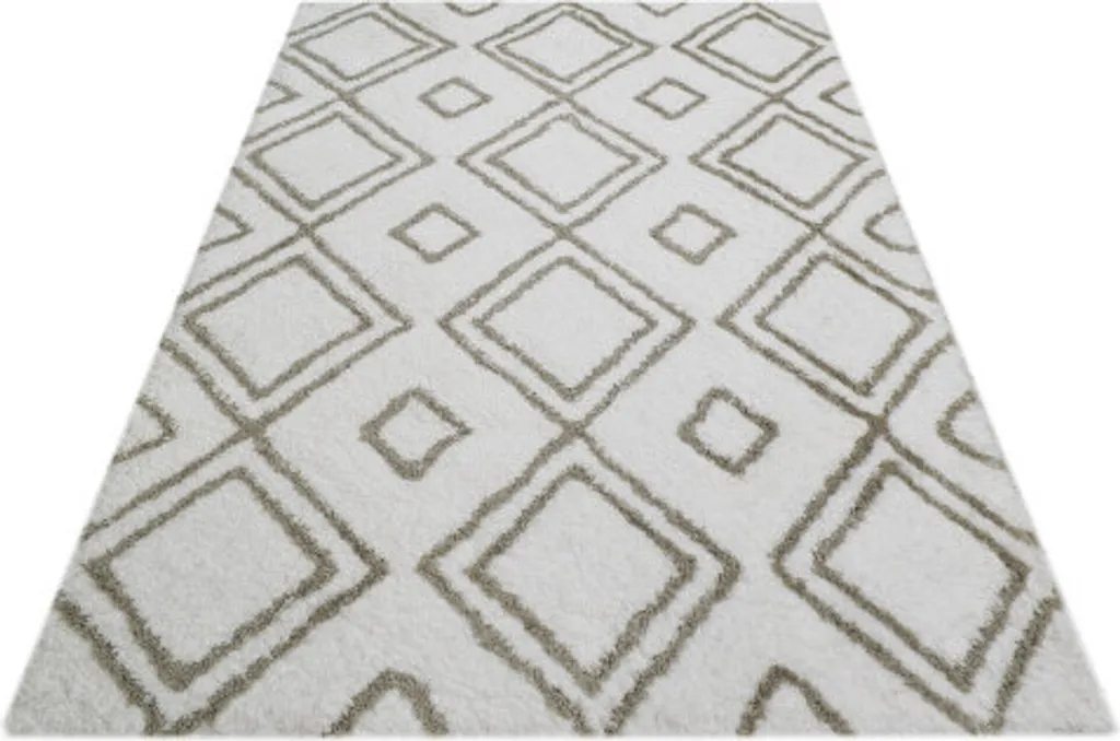Tapis salon 200x290 cm Shaggy Ibiza 14 blanc - Déco cosy et douce