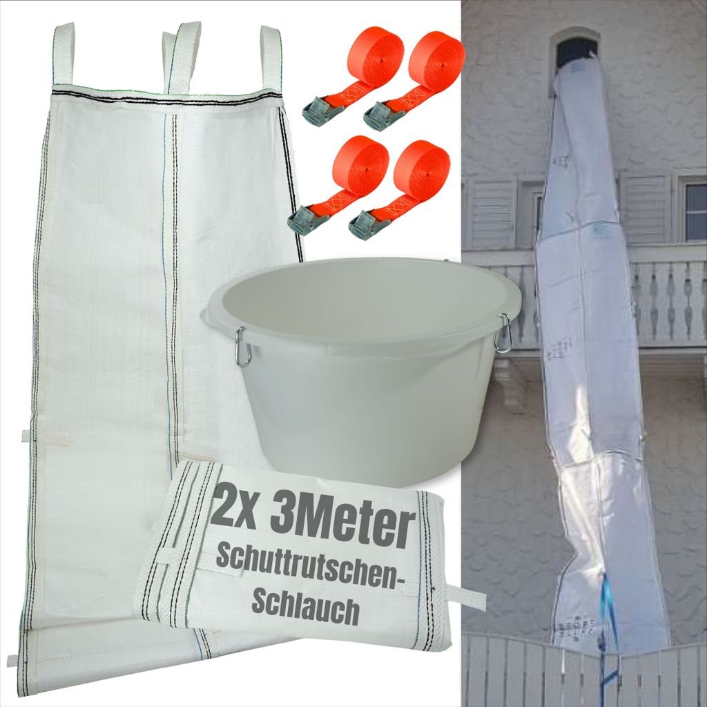 Žlab na suť 6 m | Flexibilní hadice 2x 3 m, snadná Obrázek produktu 