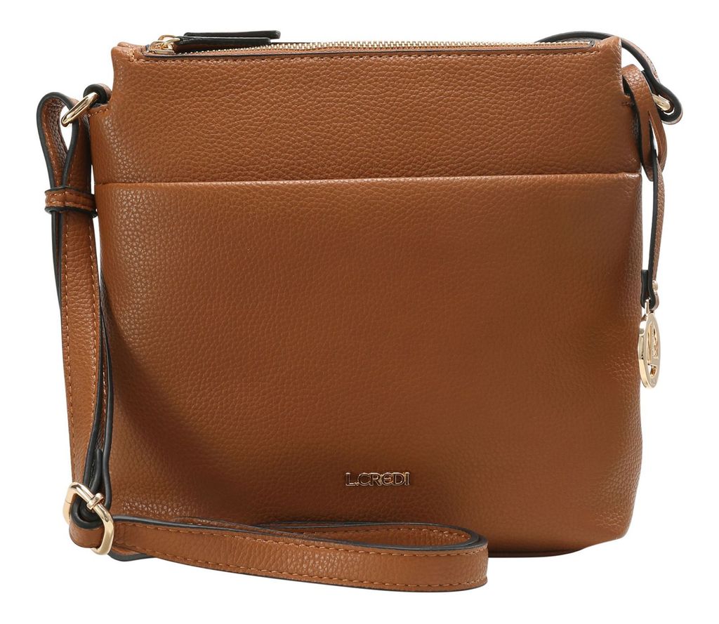 L.CREDI Umhängetasche Schultertasche Ella Crossbodybag Cognac hellbraun
