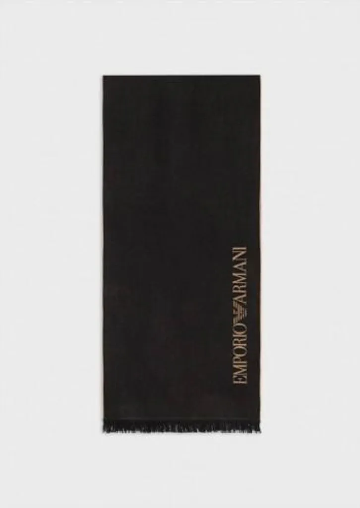 Sciarpa Emporio Armani 625007CC307 Nero/Marrone - Lana Made in Italy