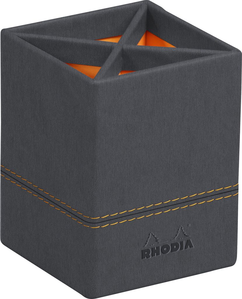 RHODIA Stifteköcher aus Kunstleder titan