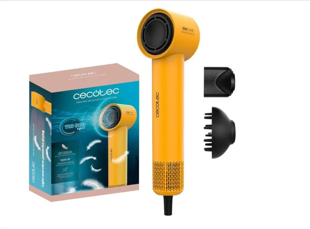 Sèche-Cheveux Cecotec RockStar Style 1500W Jaune spécial Brushing - 11
