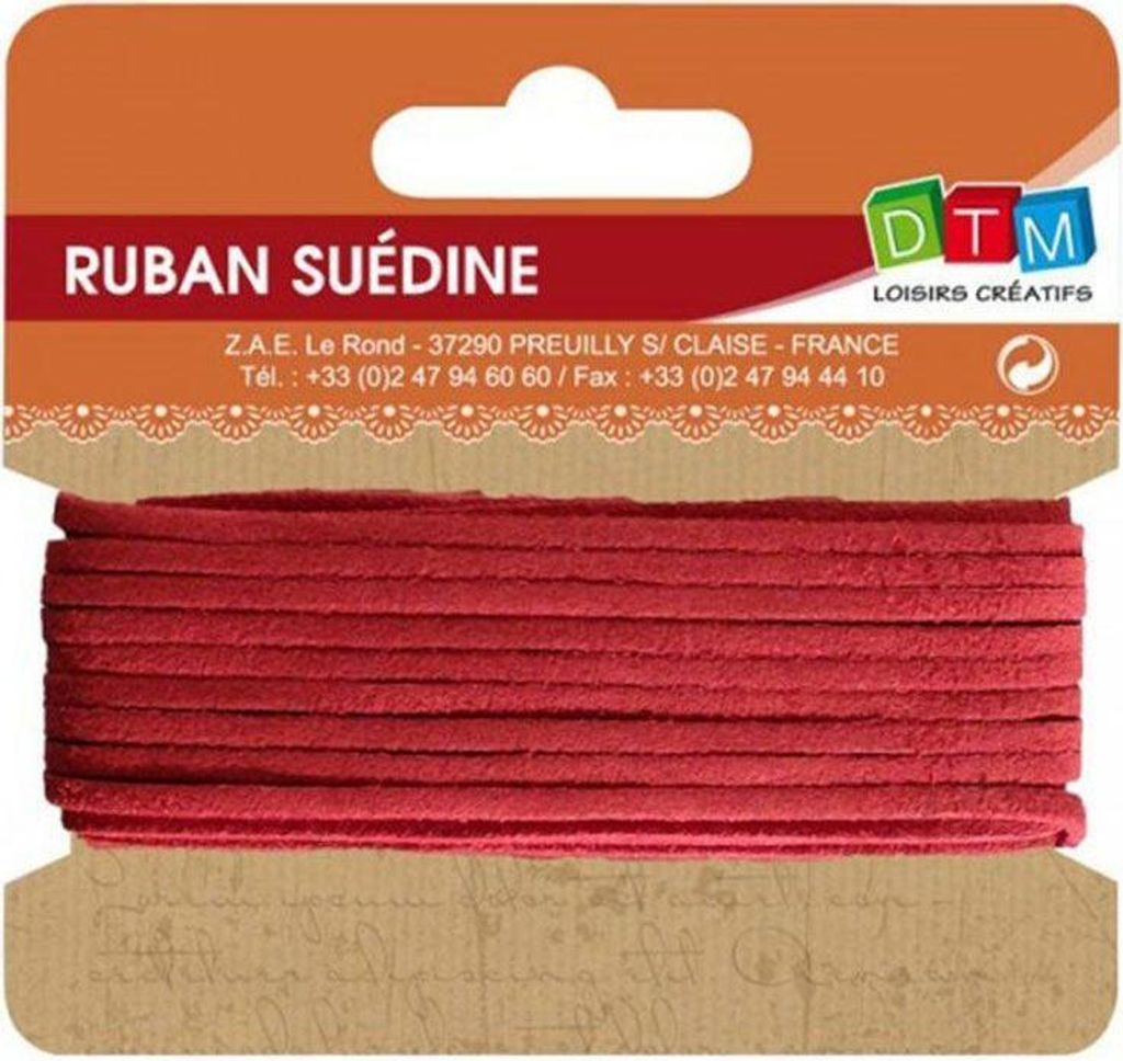 Wildlederband 5 m - Rot