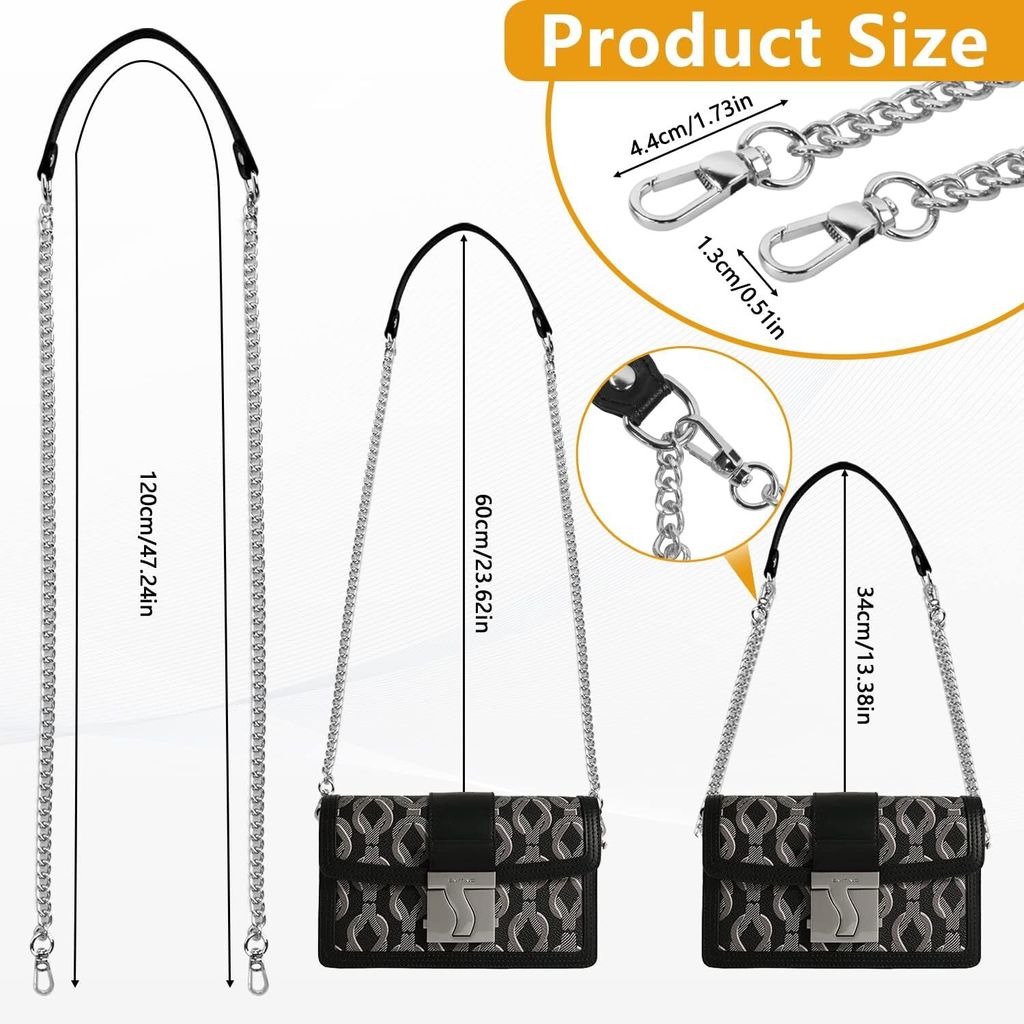 Kabwea 2 Stück Taschen Verlängerungsketten - Goldfarben Für Handtaschen