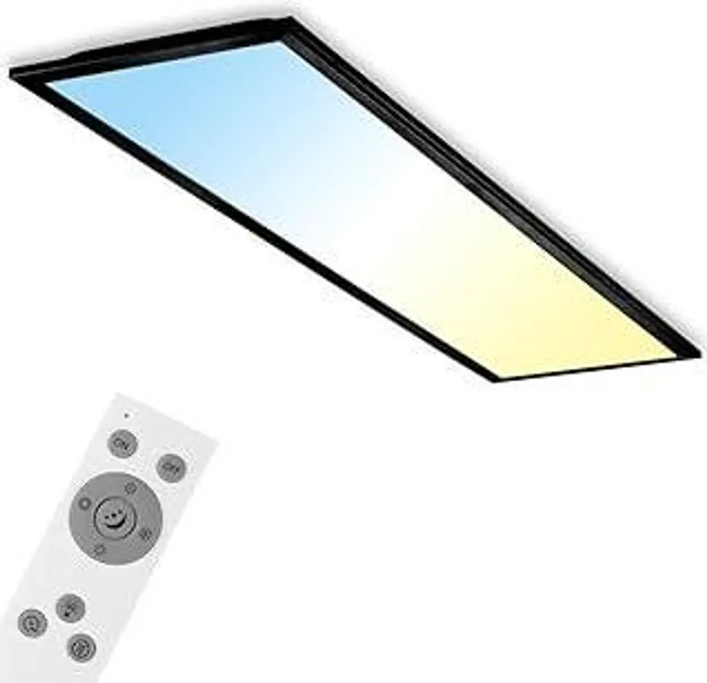Lampada LED Soggiorno Briloner 100x25cm: Design Minimal Nero e CCT