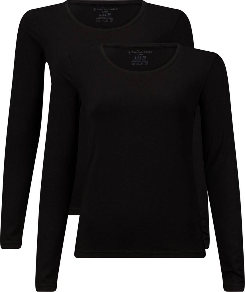 Bamboo Basics T-Shirt Lara - Black - 2-Pack, Farbe:Black, Größe:S