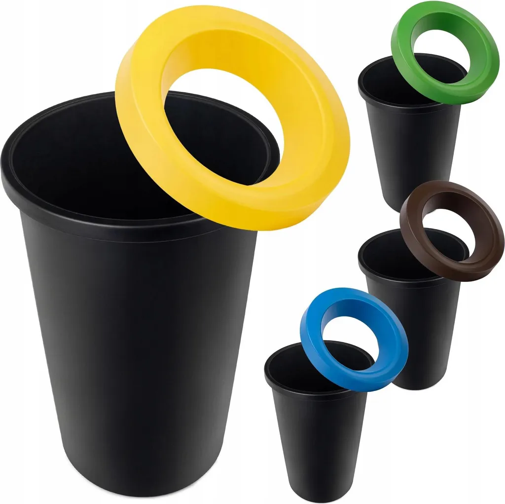 Poubelle de recyclage 45L lot de 4 bacs empilables pour tri sélectif malin