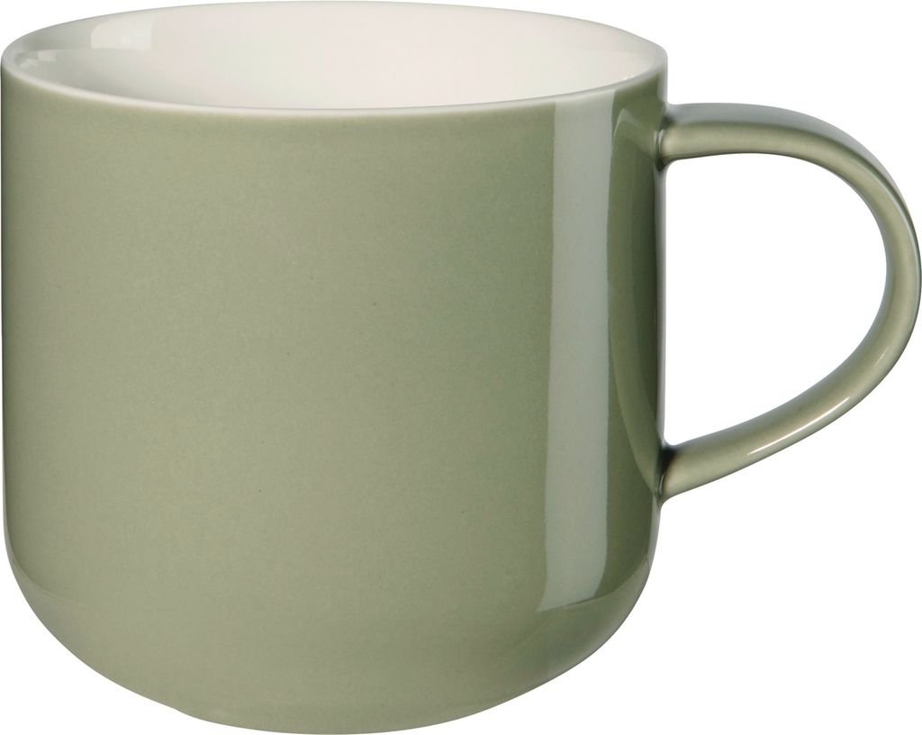 ASA Selection coppa Henkelbecher Khaki, Henkel Becher, Kaffeebecher, Tasse, Porzellan, Grün, 400 ml, 19100350