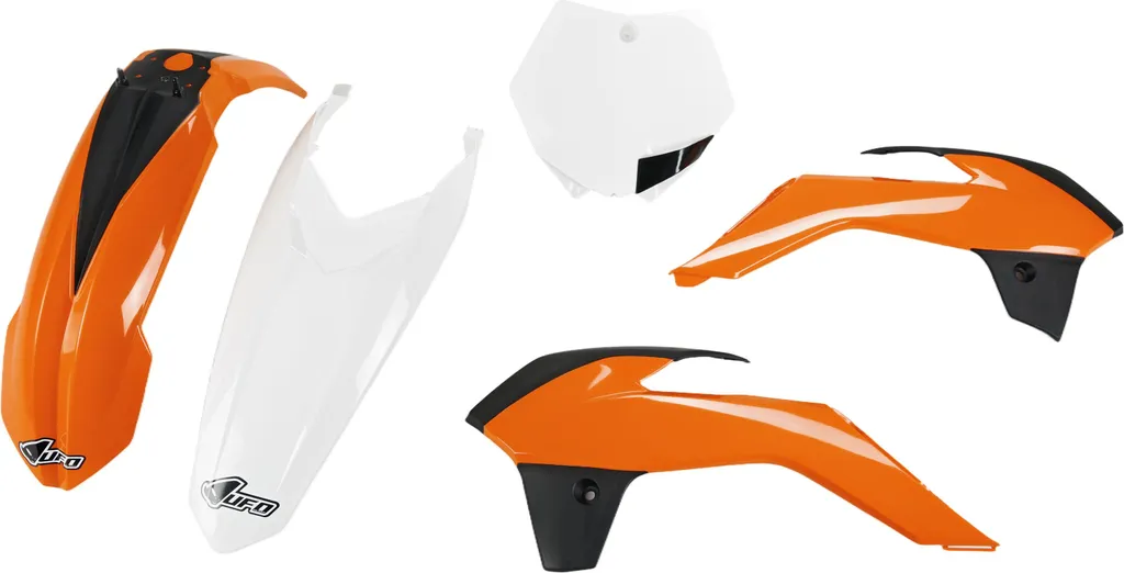 Kit plastiques KTM SX 85 UFO PLAST résistant aux chocs - Noir Blanc Orange