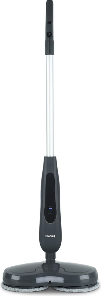 H.Koenig Akku-Mopp LST70, Wischmopp, 270ml Fassungsvermögen, LED-Licht, Geräuscharm, Besen für Hartholz und Fliesen, 4 Pads