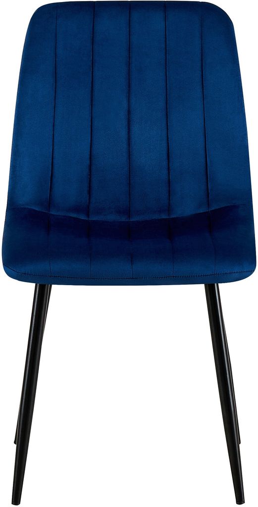 DELUKE® Stuhl LENZ Samt - 88x45x53cm, blau, Metall Gestell Produktbild 3