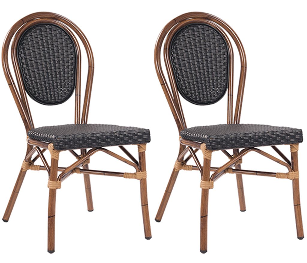 pemora 2-er Set stapelbarer Outdoor-Bistrostuhl BAMBU in Produktbild 