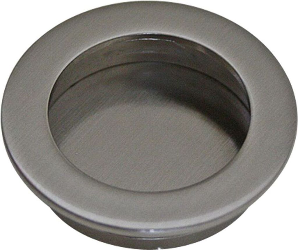 Runde Einlassmuschel aus Metall ø 40mm Ausführung Edelstahl Optik Muschelgriff
