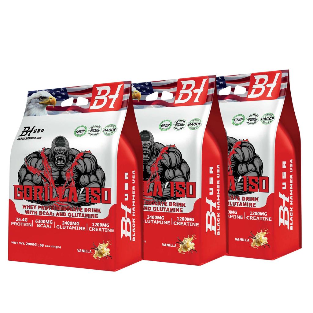 GORILLA ISO Whey Protein Isolat 6kg (3x2kg) Vanille | High Produktbild 