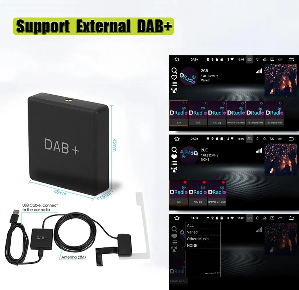 DAB Box 004 USB - Ricevitore Radio Digitale per Autoradio Android - 4