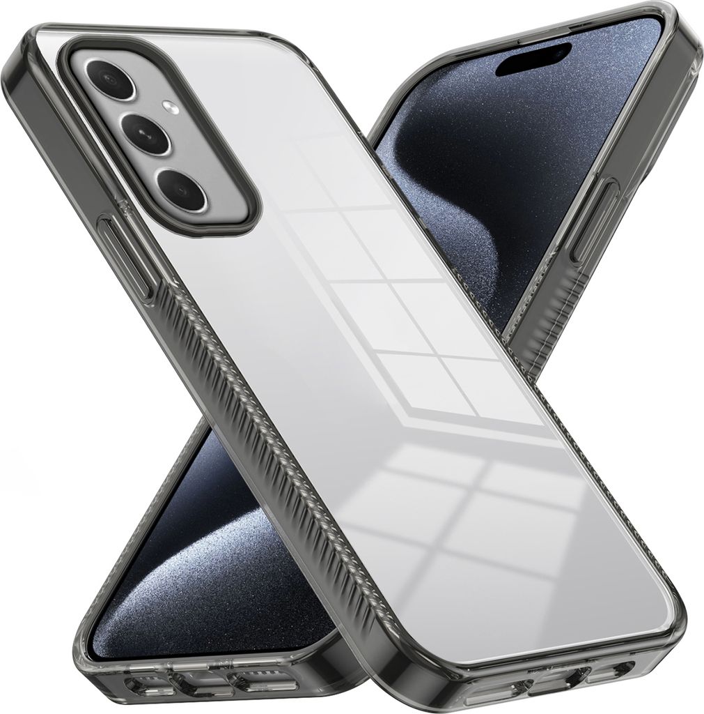 Hülle für Samsung Galaxy A55 Rutschfest Kristallklare Stoßfeste TPU Bumper Handyhülle Schwarz