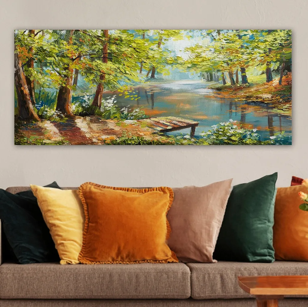 Tableau Coloré en Toile 100% Coton Format 50x120 cm Qualité Premium