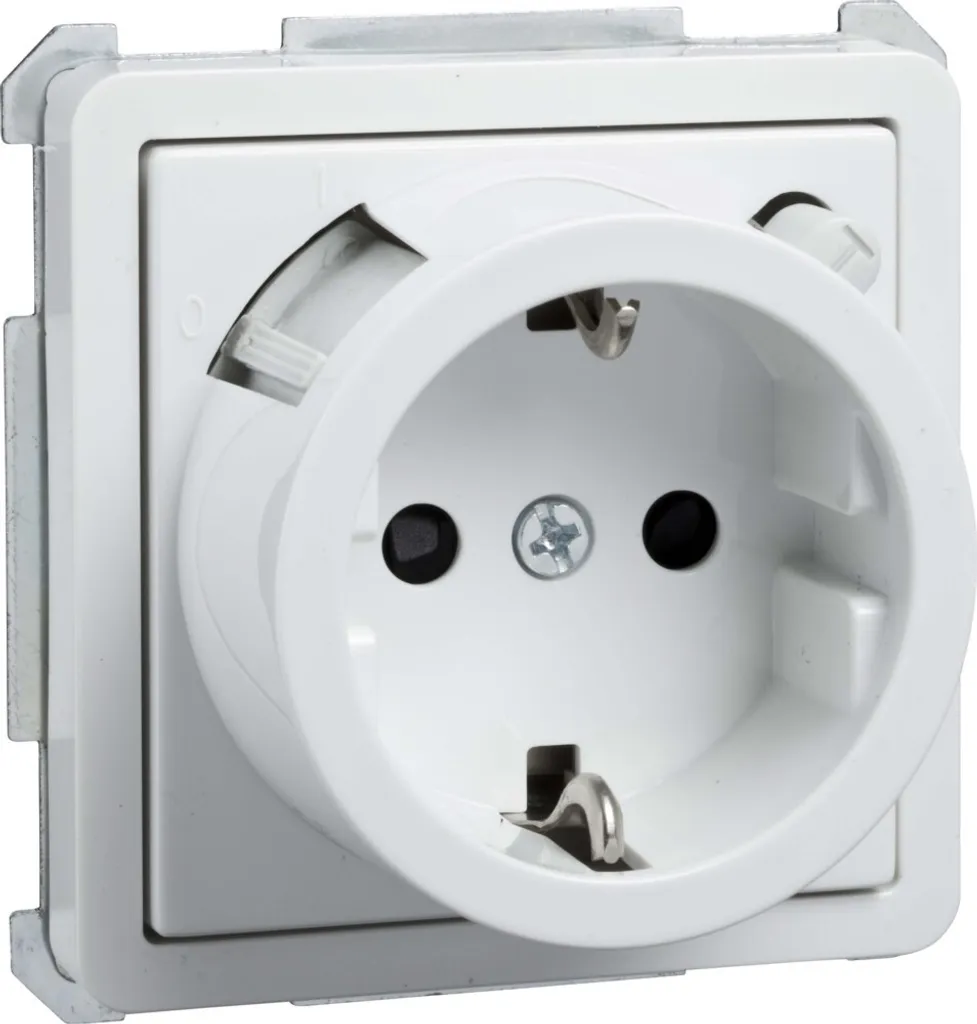 Prise de courant Schneider 205214 blanc pour rénovation de maison neuve