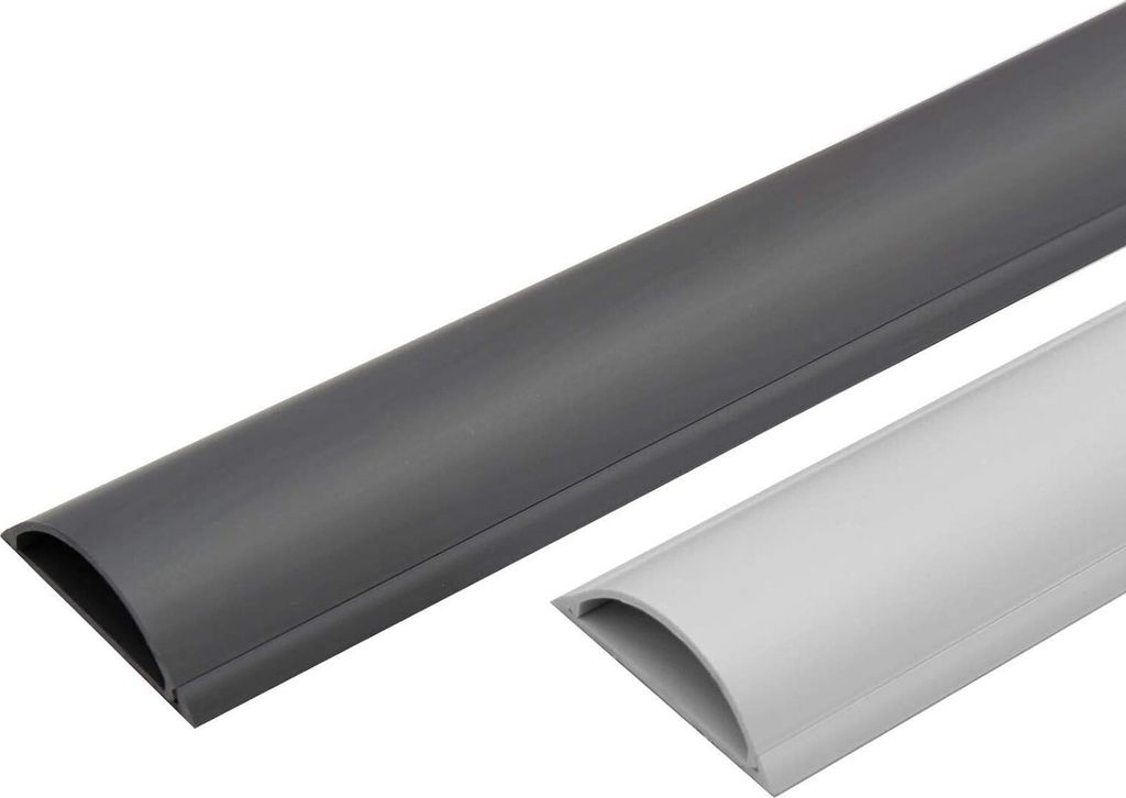 1m Fußboden Kunststoff Kabelkanal selbstklebend Kabelleiste Kabelbrücke Kabel Groß Grau