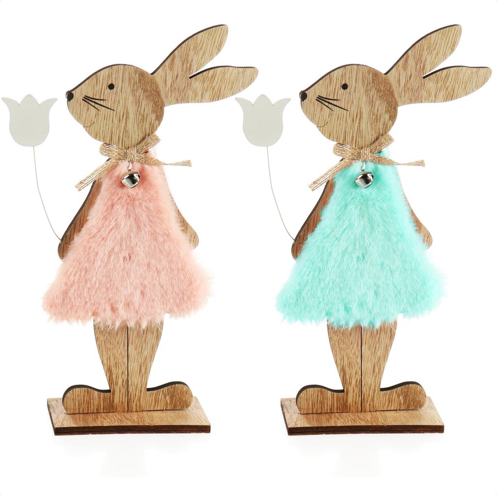 COM-FOUR® 2x Deko Aufsteller für Ostern - Osterhase im Produktbild 