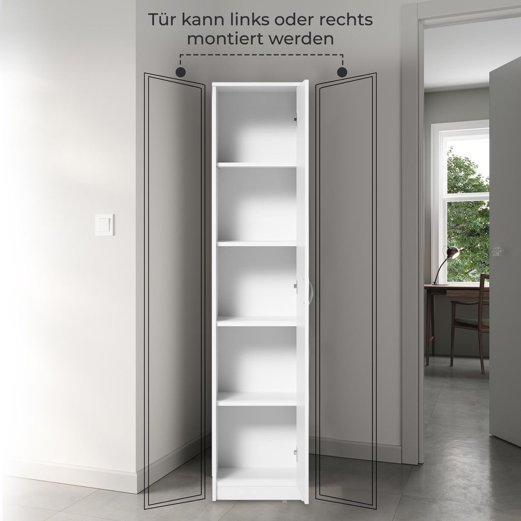 Bücherregal Kleiderschrank 40cm breit weiß