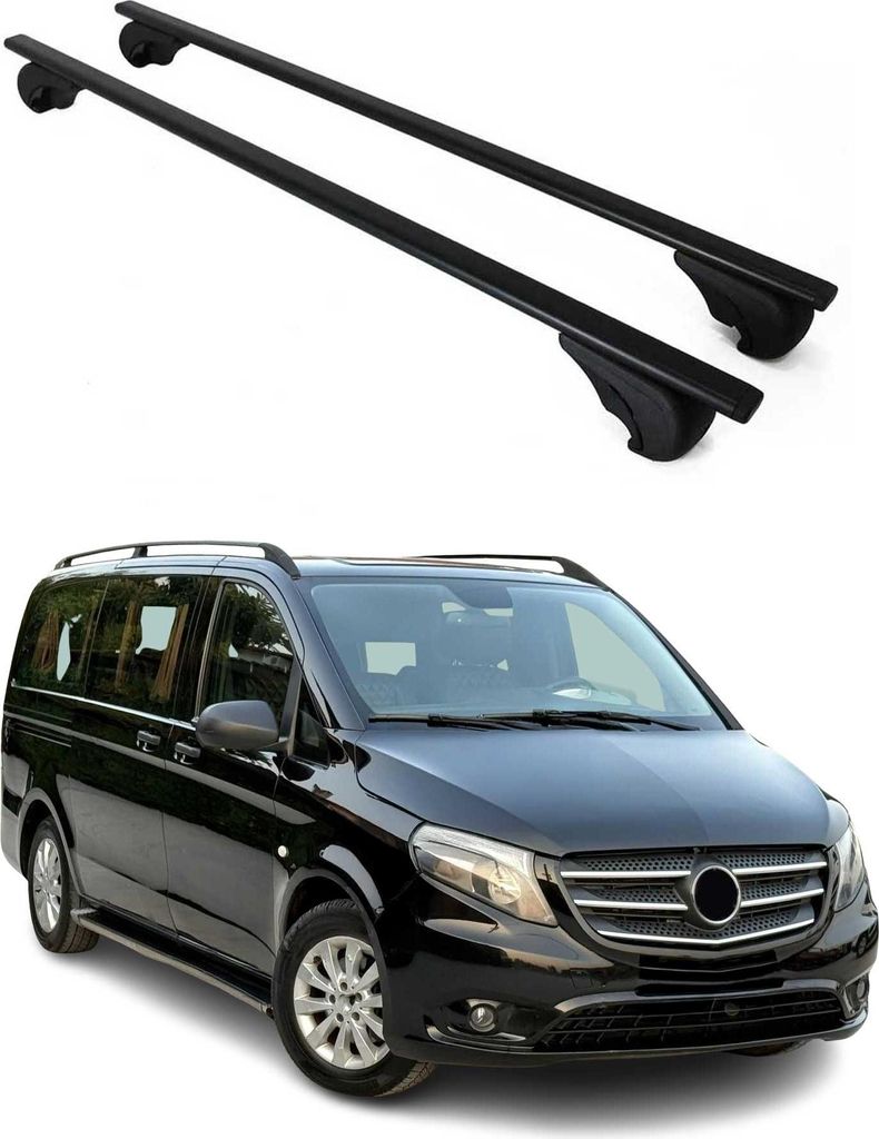 Dachträger Grundtäger für Mercedes Vito W447 2014-2025 75kg Metall Schwarz 2 tlg