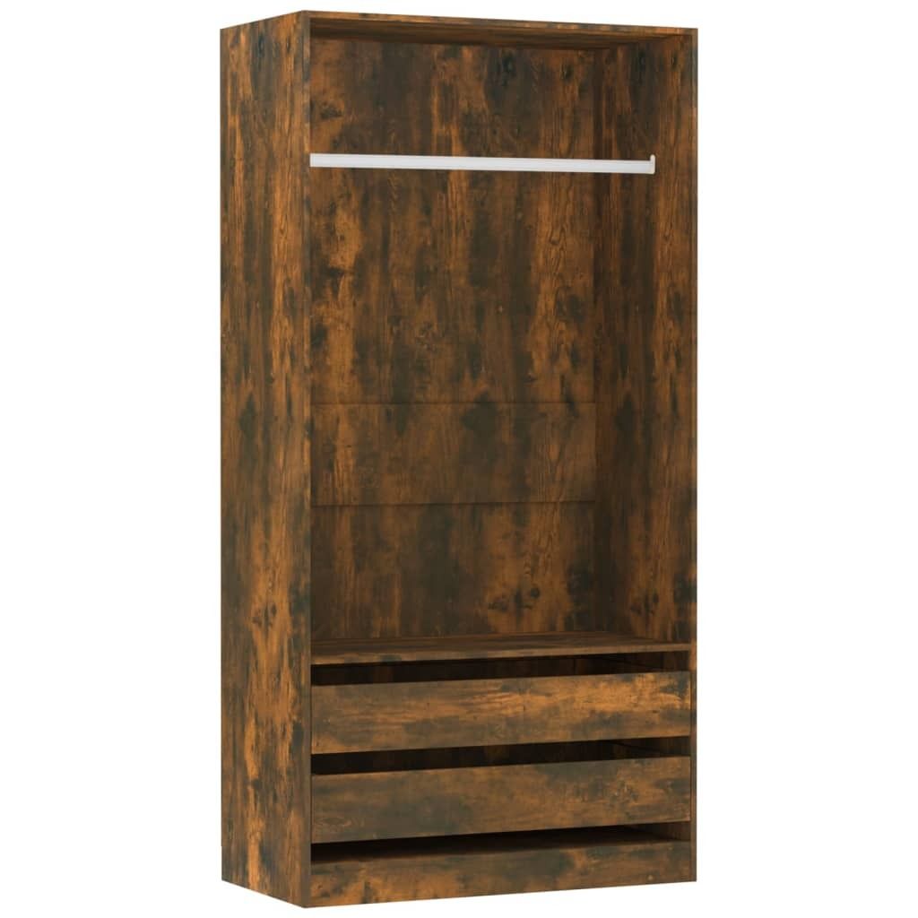 Kleiderschrank Räuchereiche 100x50x200 cm Holzwerkstoff , Produktbild 2