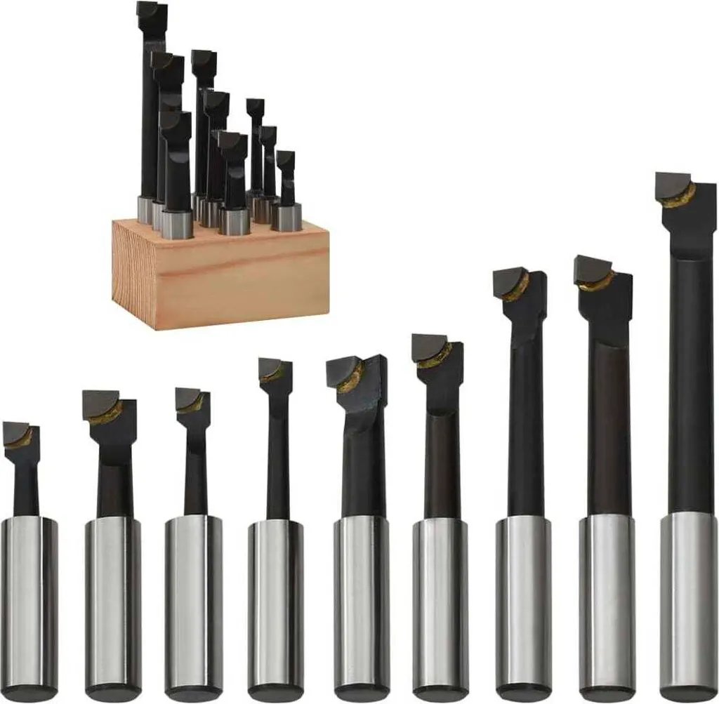 Outil d'alésage intérieur 12 mm lot de 9 barres pour usinage et filetage