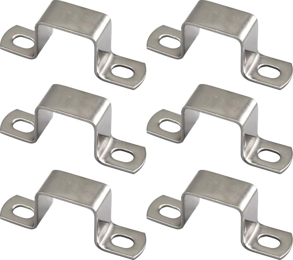Quadratische Rohrschelle - langlebiger Edelstahl - Set von 6 - 30x30 mm