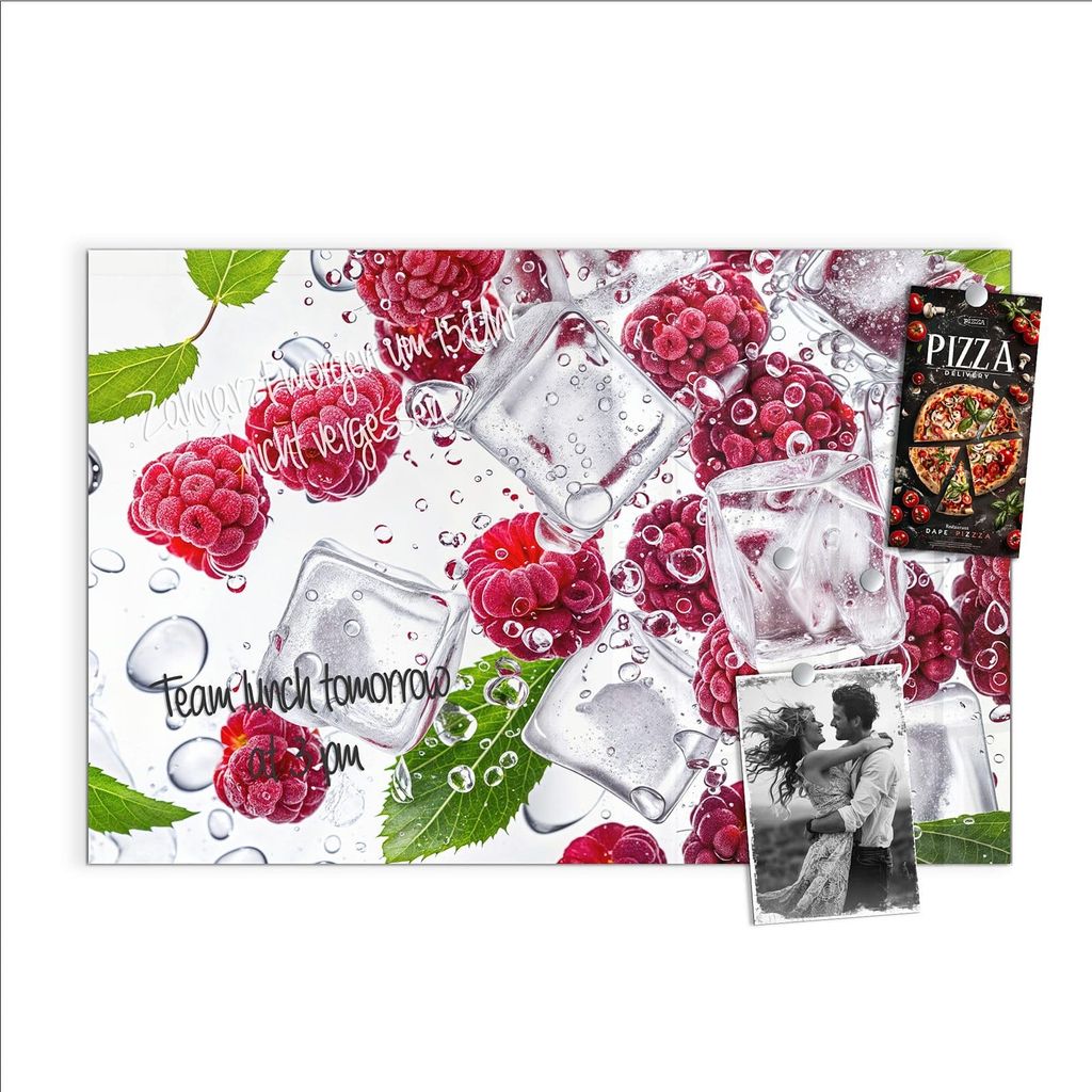 Magnettafel 60x40cm Pinnwand Whiteboard beschreibbar - Himbeereis