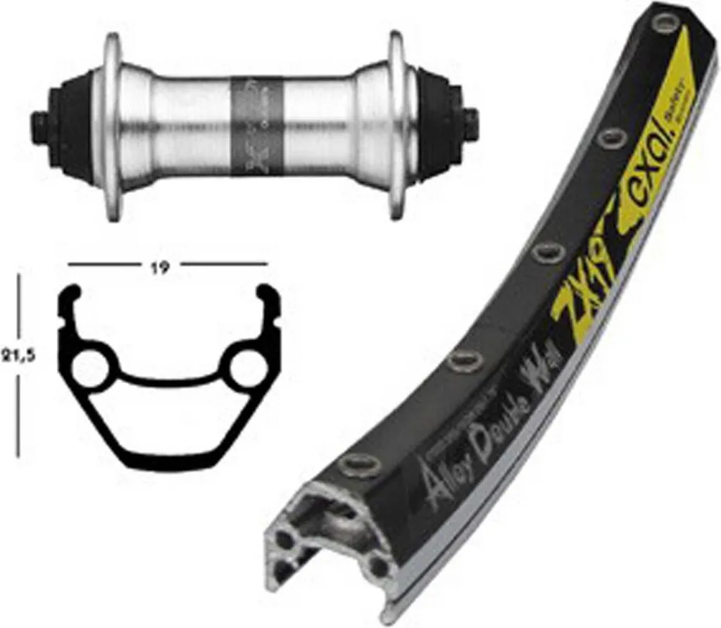 Roue vélo de ville 26 pouces V-Rad Exal ZX 19 Shimano RM-40 Silver