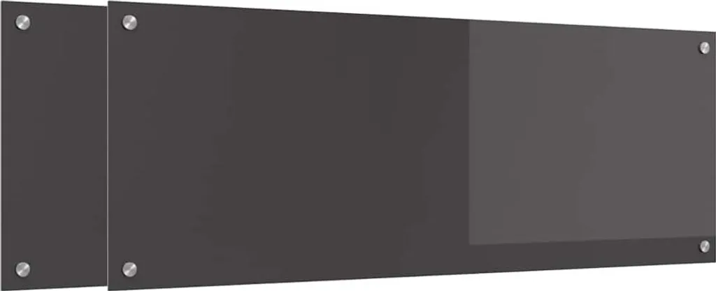 Alzatina da cucina 2 pezzi Grigio scuro 110 x 40 cm Vetro temperato