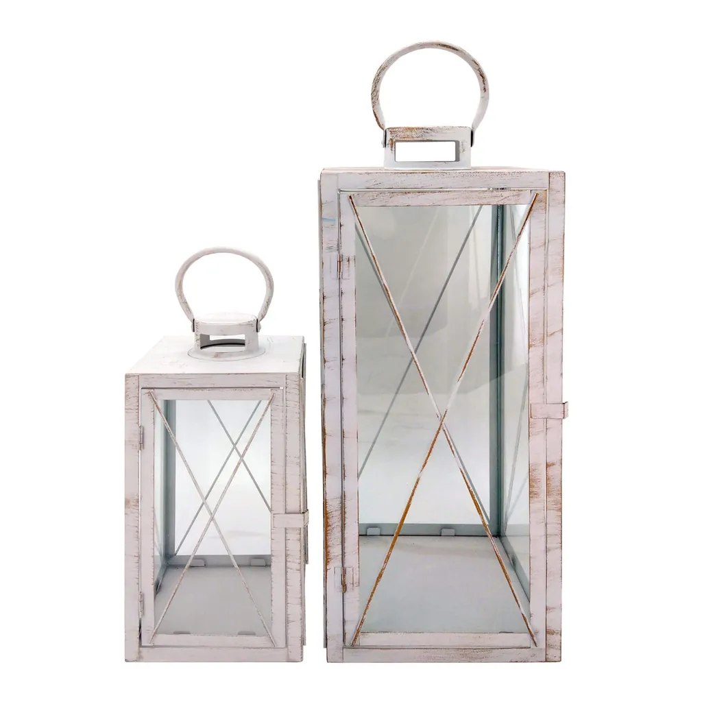 Grandes Lanternes pour Ambiance Mariage et Déco Maison Métal Blanc Or