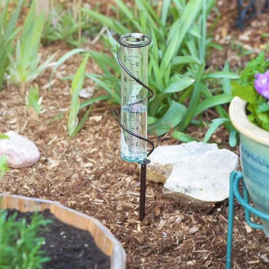 Mesurez la pluie avec précision : pluviomètre en verre 5 pouces et fer brun