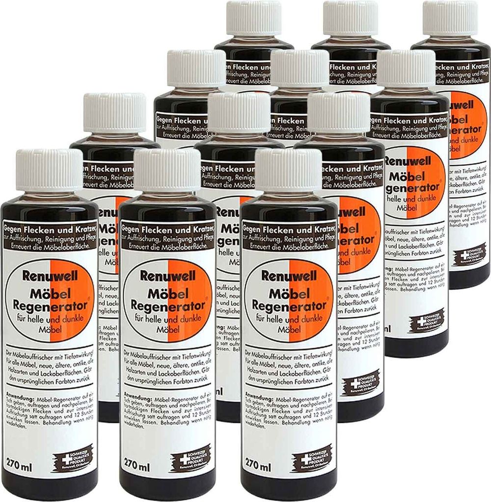 Renuwell Möbel-Regenerator Holzpflegemittel Spar-Set 12 x 270 ml