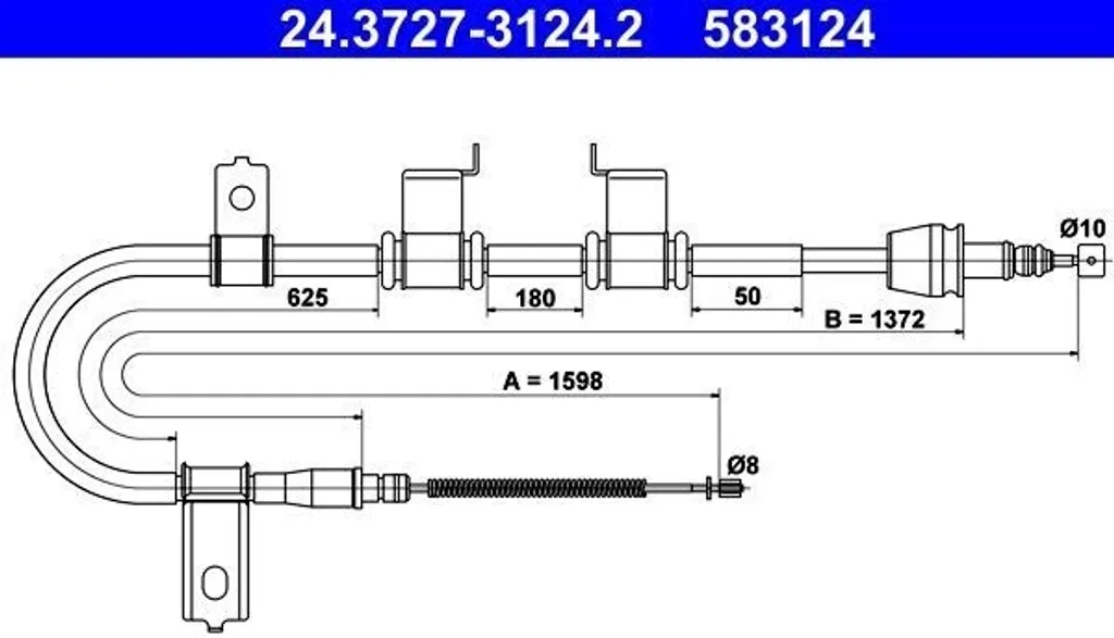 Câble de frein de stationnement pour Hyundai Getz TB - Pièce OE 59760