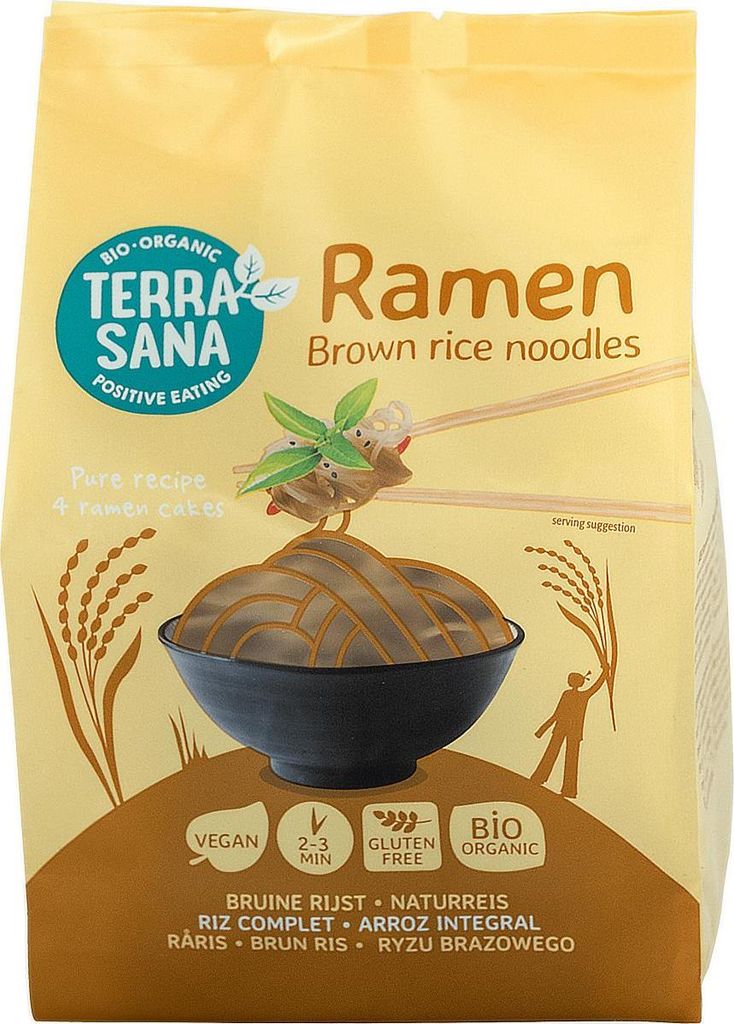 MAKARON (RYŻOWY RAZOWY) NOODLE RAMEN BEZGLUTENOWY BIO 280 g - TERRASANA