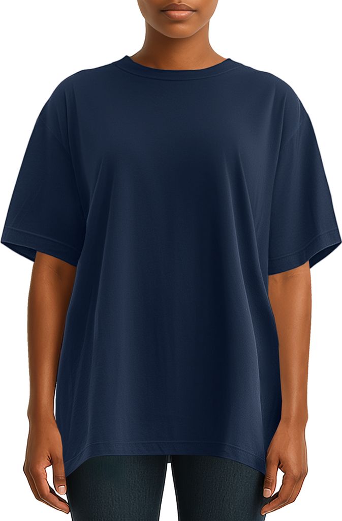Reichstadt Regular Fit T-Shirt Damen Shoulder Drop 25RSW071 Dark Blue 3XL