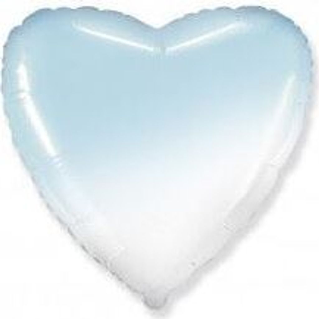 Balón fóliový srdce ombré - modrobílé - 48 cm Obrázek produktu 