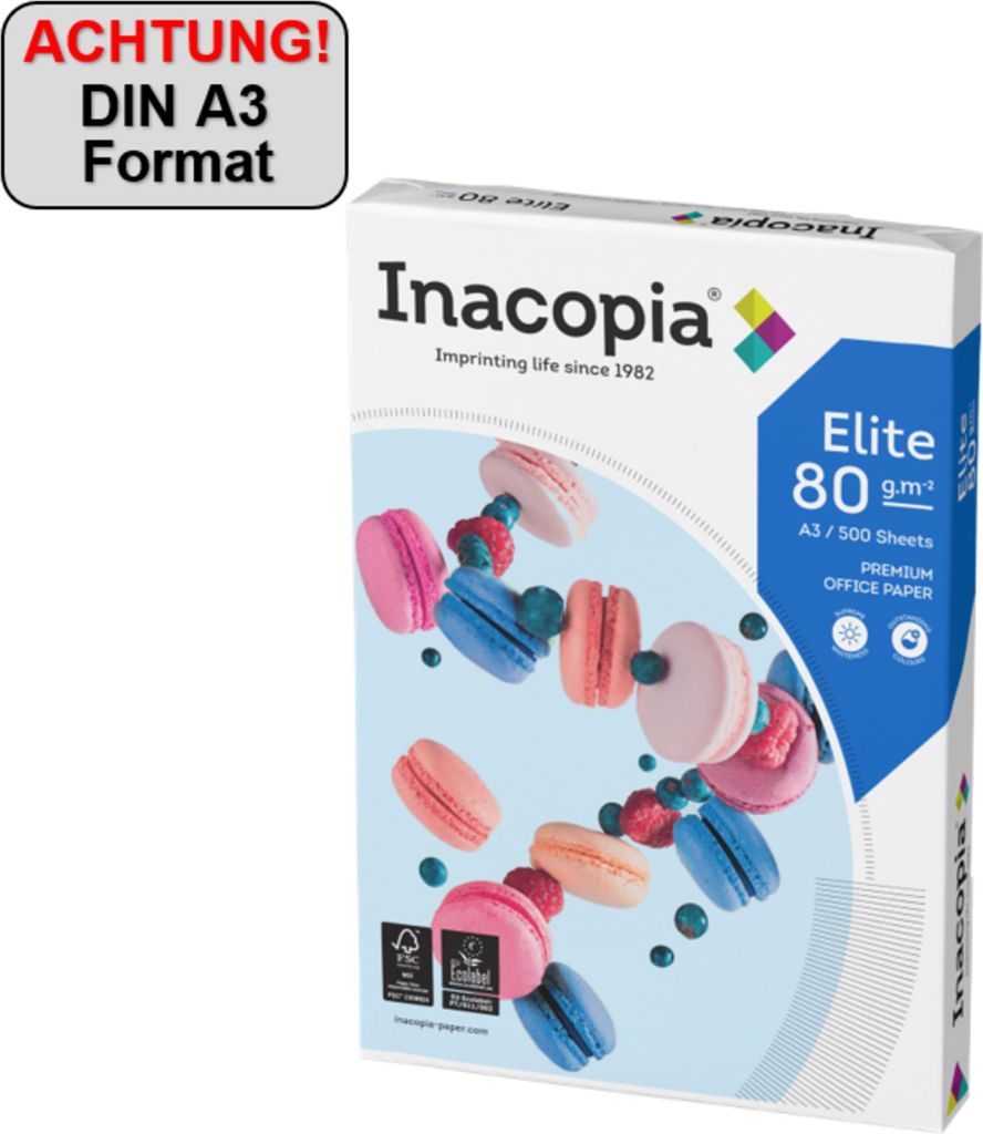 Inacopia Kopierpapier elite 2100007653 A3 80g 500 Bl./Pack.
