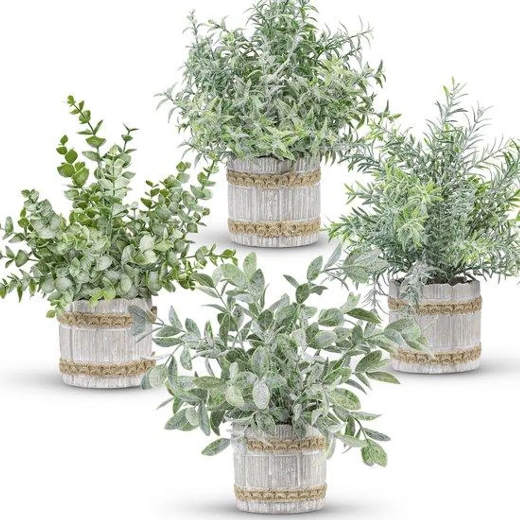 Décoration artificielle : eucalyptus gris en pot pour style bohème