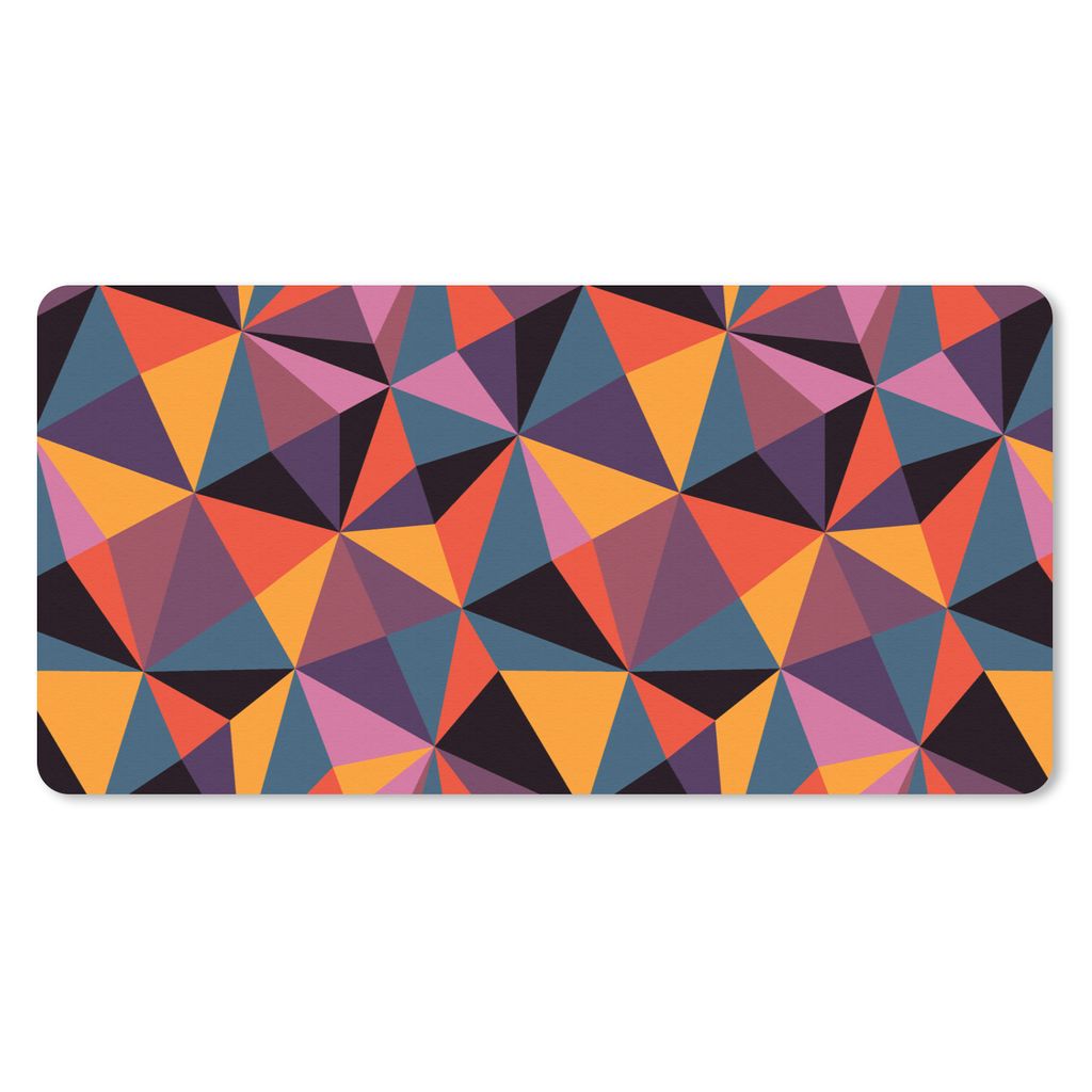 MuchoWow Schreibtischunterlage Geometrie - 3D - Dreieck - Muster 80x40 cm - XXL Mauspad - Gaming Mauspad