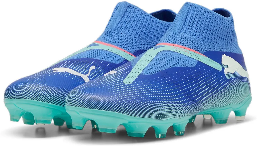 Chaussures Puma Future 7 Match+ LL FG/AG bleues pour terrain sec