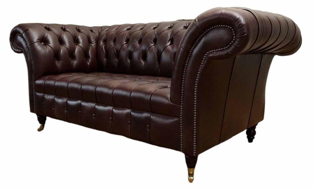 Sofa Couch Chesterfield Polster Sofas 2 Sitzer Leder Textil Lounge Neu