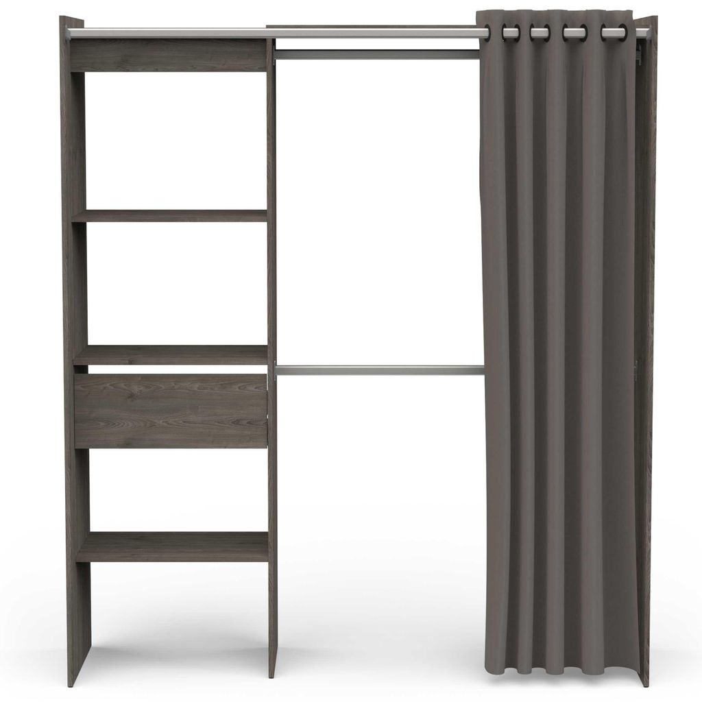 Armoire Chicago - 50 x 114 x 192 cm - Noir/chêne Image du produit 