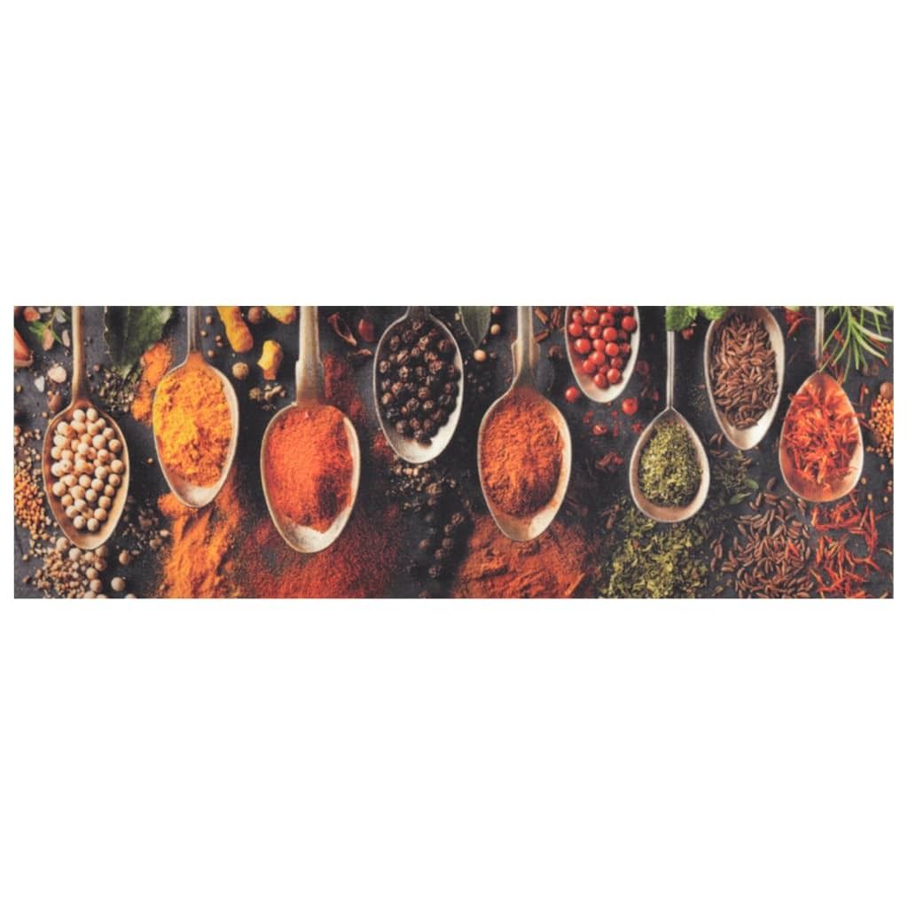 vidaXL Tappeto da cucina lavabile cucchiaio e spezie 60x180 Immagine del prodotto 