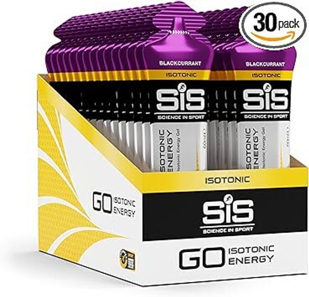 Science in Sport - SIS GO Isotonic Energy Gel - Vegan - schwarze Johannisbeere geschmack - Isotonische Formulierung mit 22g Kohlenhydraten - 30 x 60ml