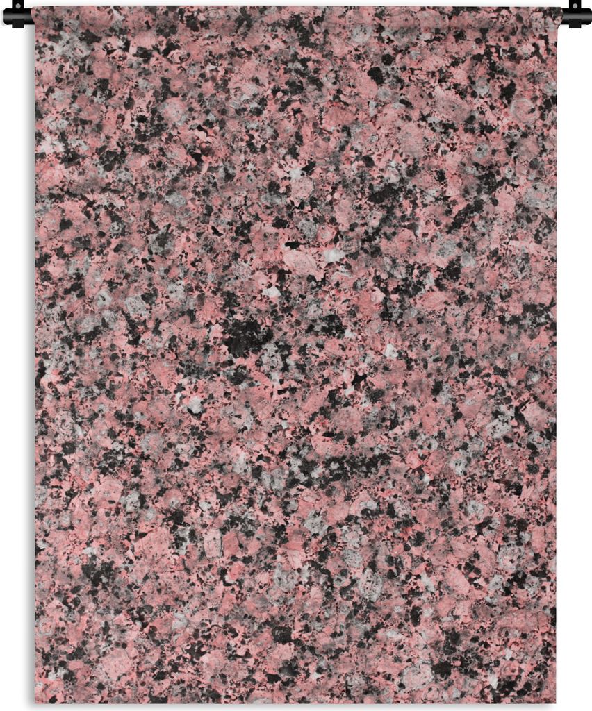 MuchoWow Wandteppich Wandbehang Stein - Rosa - Schwarz - Granit 150x200 cm Tapisserie Dekoration Wandtuch - Wandaufhängung - Moderner