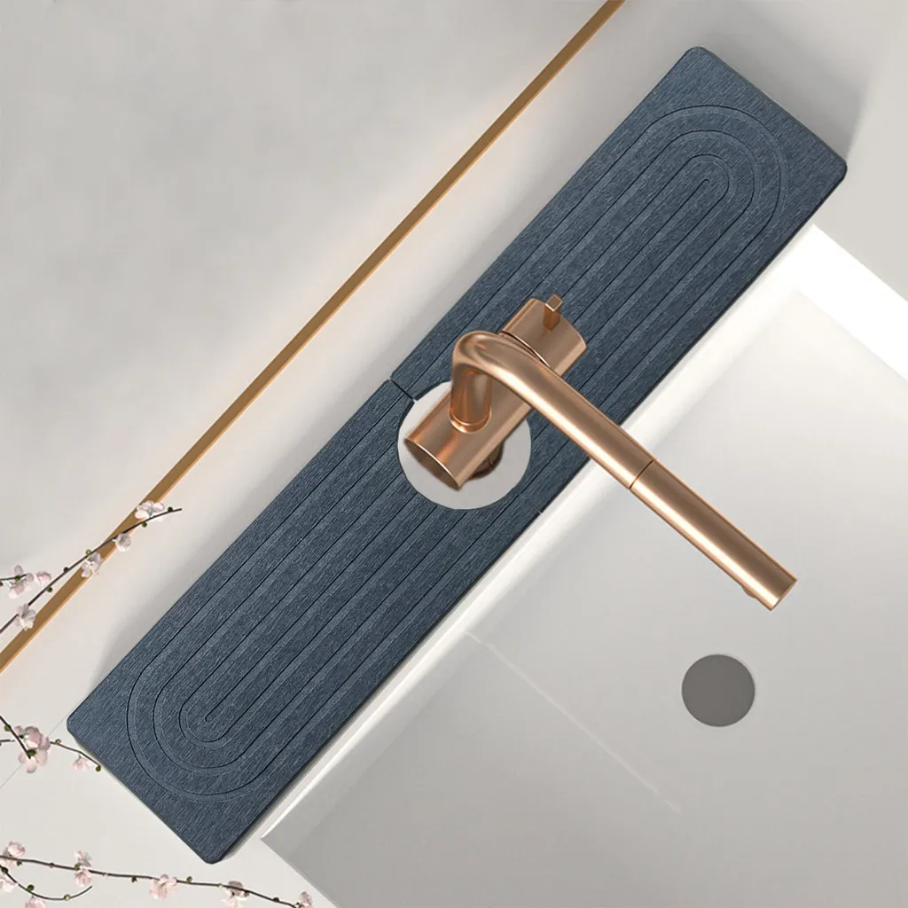 Tapis absorbant en pierre pour évier - Organisateur de cuisine séchage vite