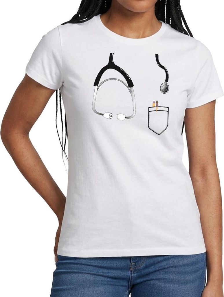 Spreadshirt Doktor Kostüm Für Karneval & Fasching Frauen T-Shirt, XL, Weiß